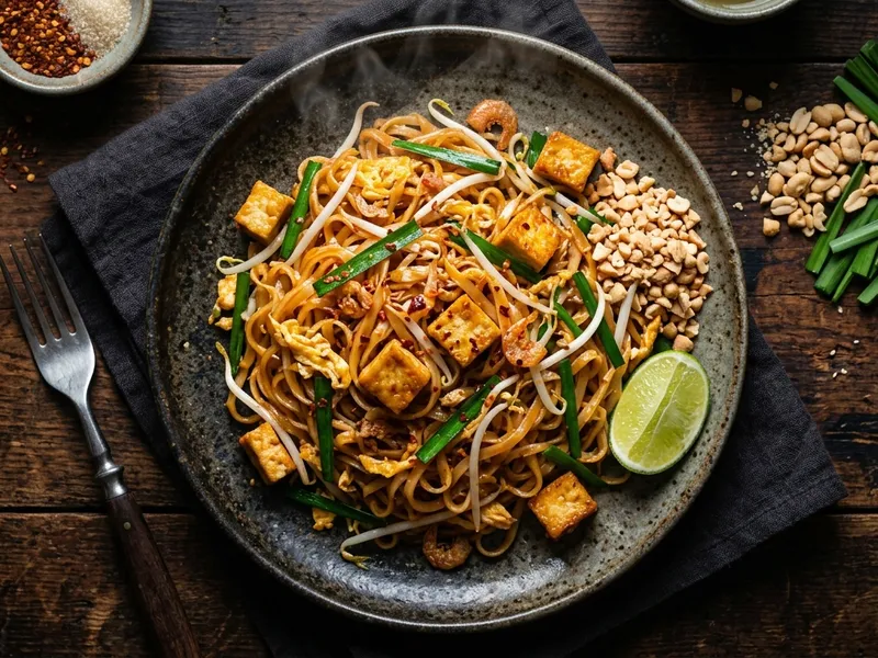 Vegetarische Pad Thai (Zonder Vissaus)
